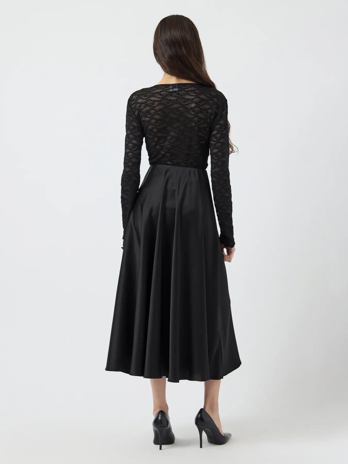 Yaspella Hw Volume Ankle Skirt - Svart