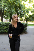 Luna Satin Pant - Black
