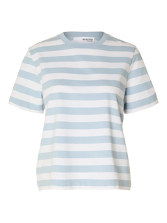 Essential Ss Striped Boxy Tee Noos - Cashmere Blue/Bright White - Wide