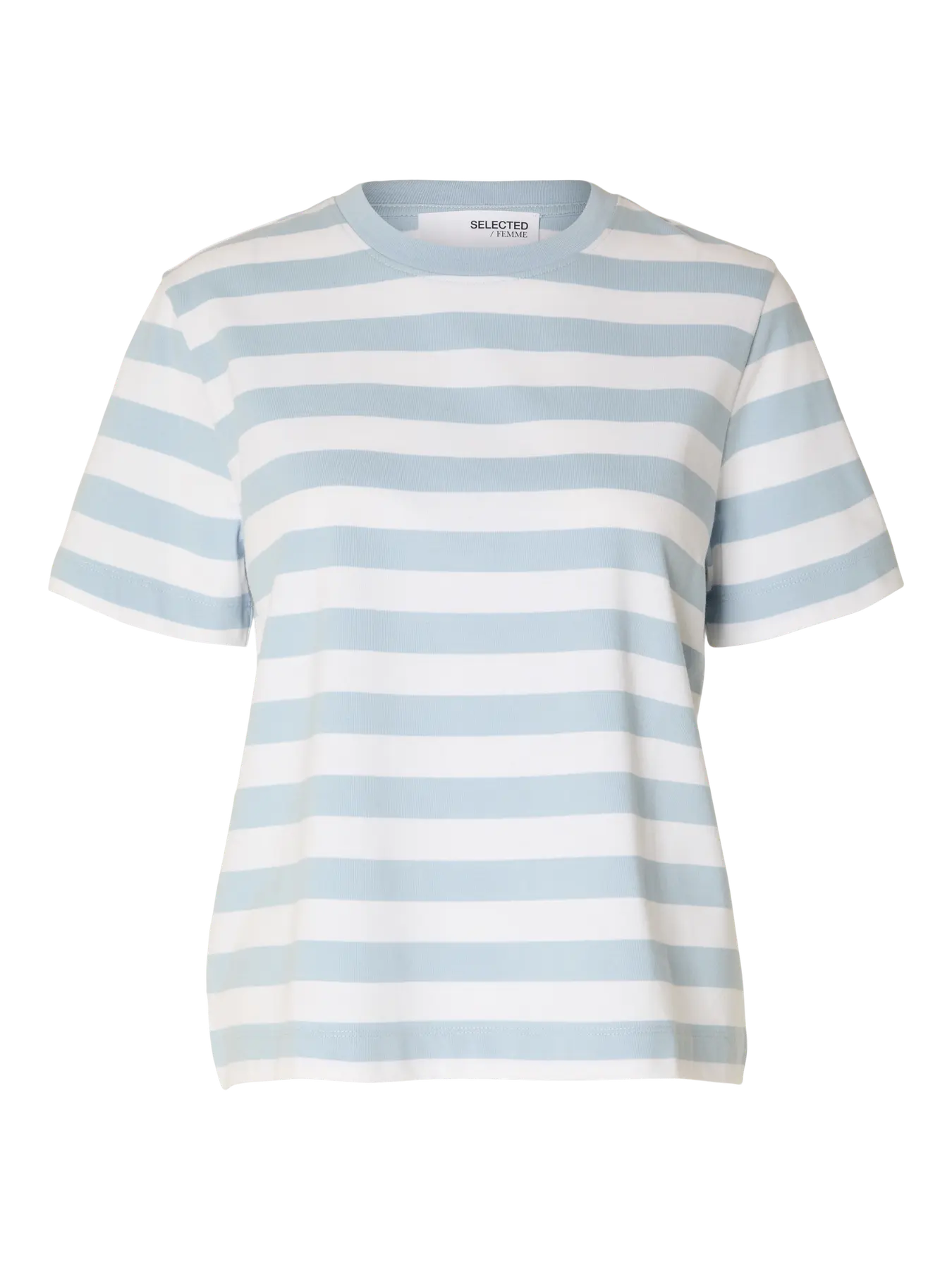 Essential Ss Striped Boxy Tee Noos - Cashmere Blue/Bright White - Wide