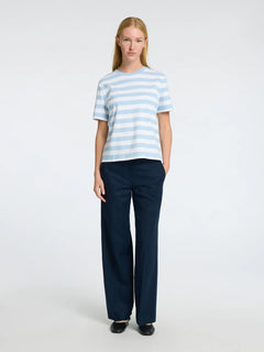 Essential Ss Striped Boxy Tee Noos - Cashmere Blue/Bright White - Wide