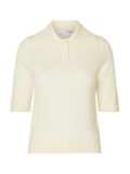 Thea 2/4 Knit Merino Collar Neck - Snow White