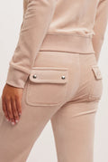 Del Ray Classic Velour Pant Pocket - Mushroom