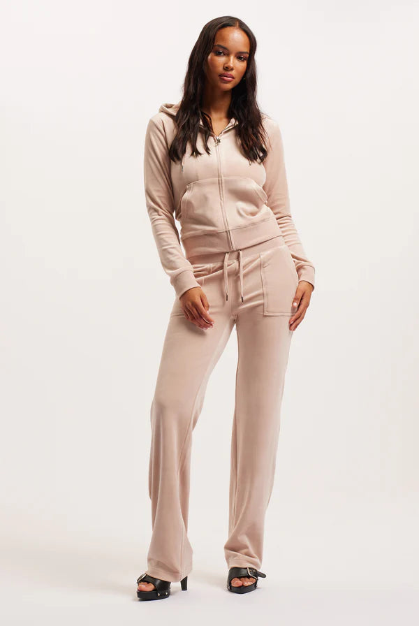 Del Ray Classic Velour Pant Pocket - Mushroom