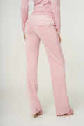 Del Ray Classic Velour Pant Pocket - Candy Pink