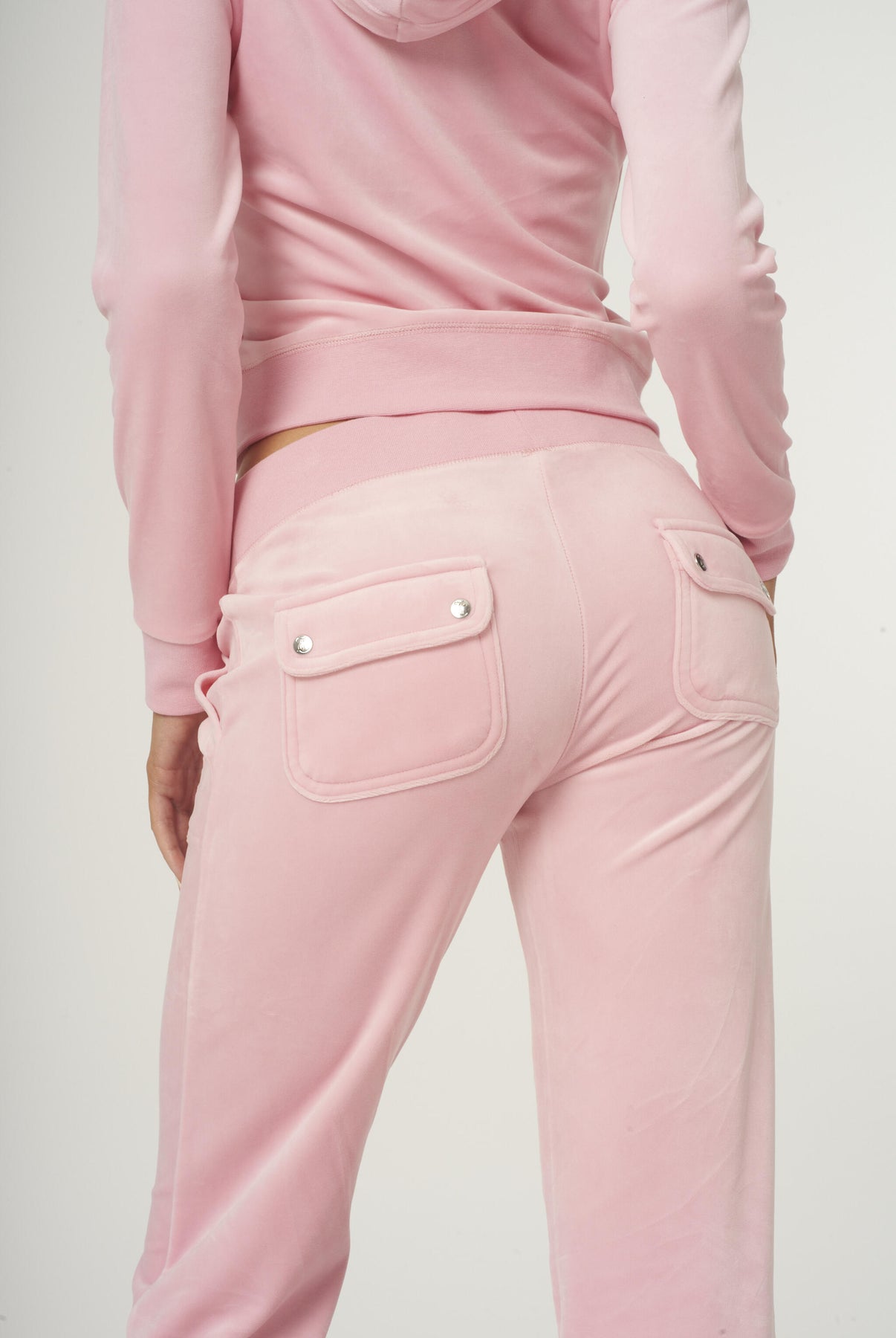 Del Ray Classic Velour Pant Pocket - Candy Pink