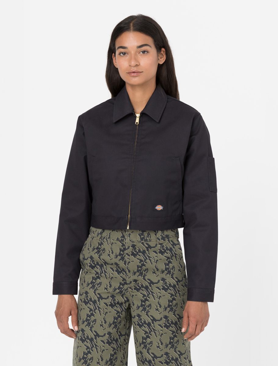Lined Eisenhower Cropped W Rec - Black