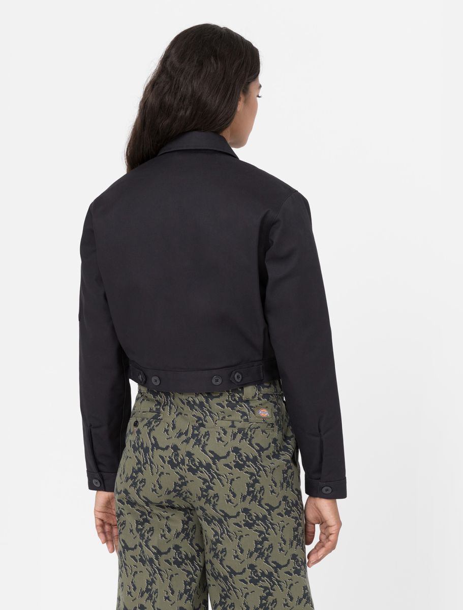 Lined Eisenhower Cropped W Rec - Black
