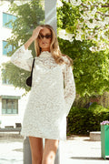 Sabrina Lace Mini Dress - Creme