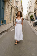 Evelyn Cotton Voile Dress - Vit