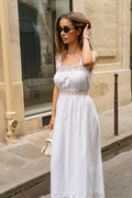Evelyn Cotton Voile Dress - Vit