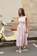 Elva Cotton Poplin Dress - Ljusrosa