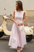 Elva Cotton Poplin Dress - Ljusrosa