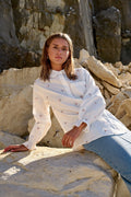 Roberta Frill Shirt - White Embroidery
