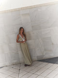 Lilou Satin Maxi Dress - Sage Green