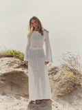 Cami Crochet Knit Maxi Dress - White