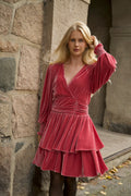 Jade Velvet Solid Dress - Dusty Pink