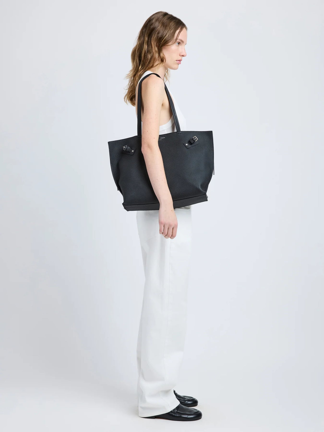 Days Tote In Pebbled Calf Skin - Black