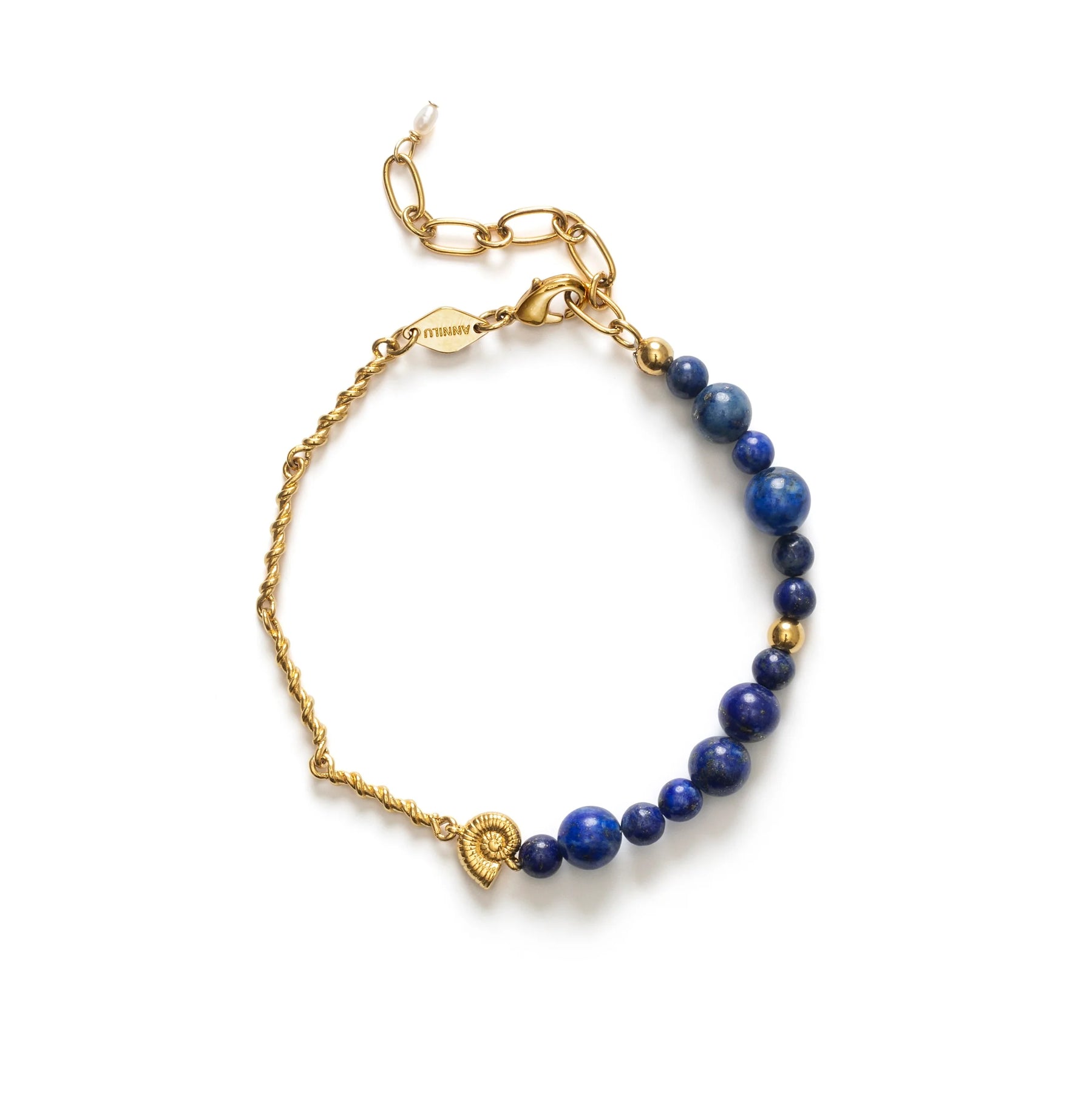Deep Blue Armband - Golden Lapis