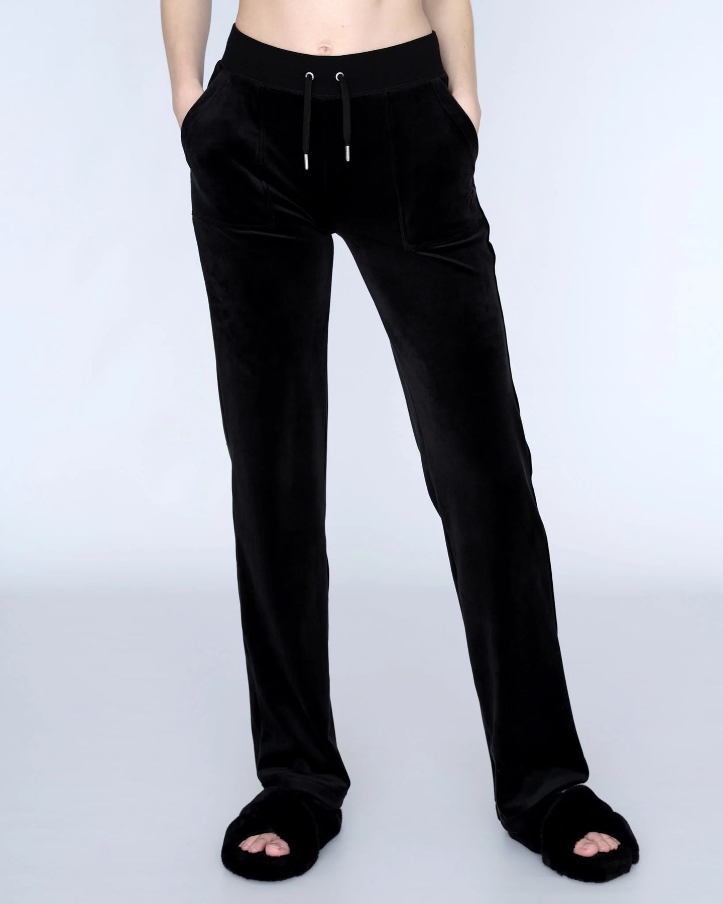 Del Ray Classic Velour Pant Pocket - Svart