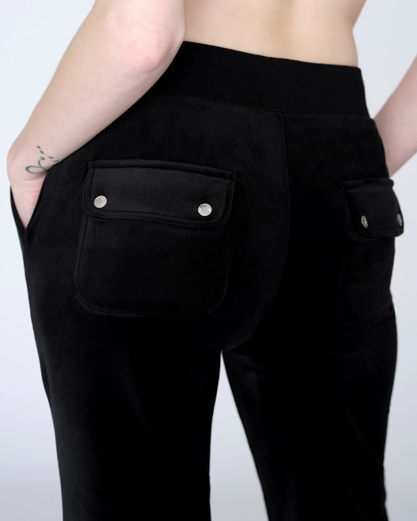 Del Ray Classic Velour Pant Pocket - Svart