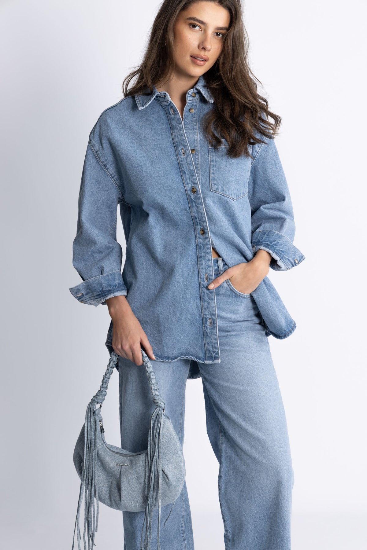 Cocoon Denim Small Bag - Lt. Blue Mix