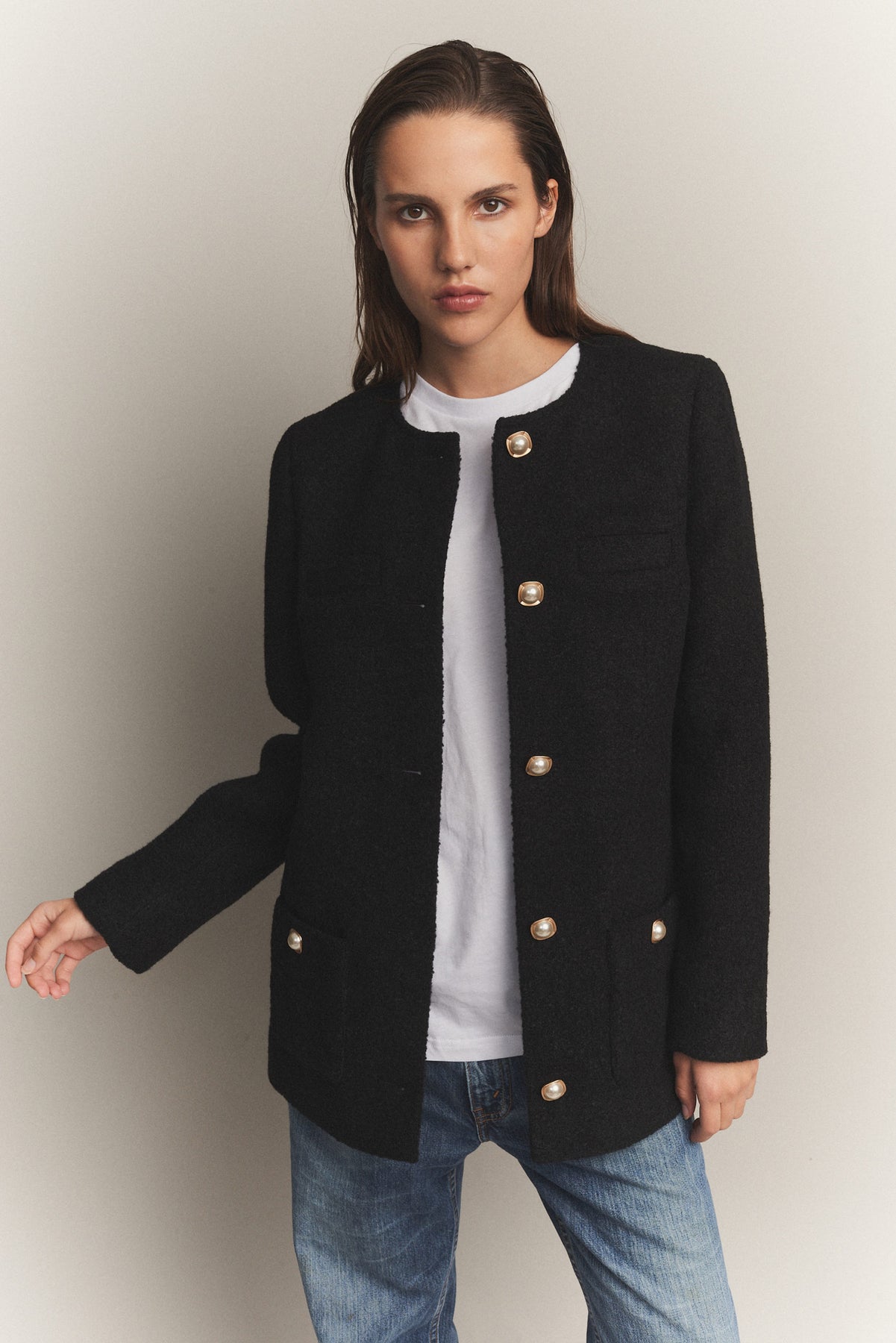 Alaska Button Jacket - Black
