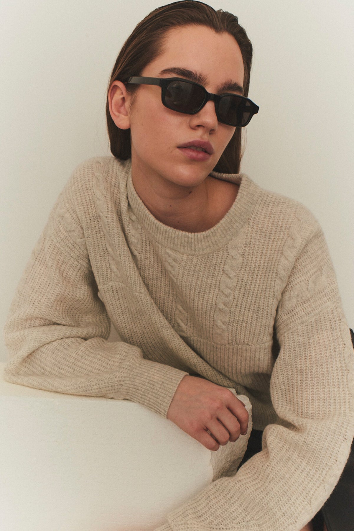 Carmen Cable Sweater - Oatmeal