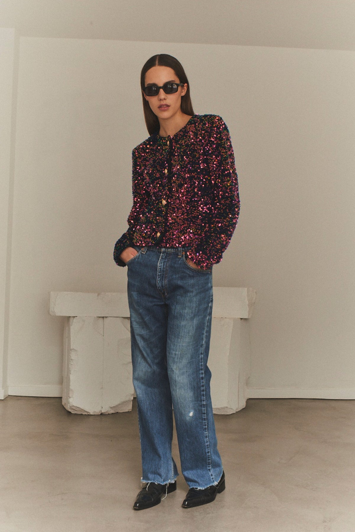 Paulette Jacket - Multicolour Sequins Velour