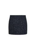 Amalia Skirt - Navy Bouclé Herringbone