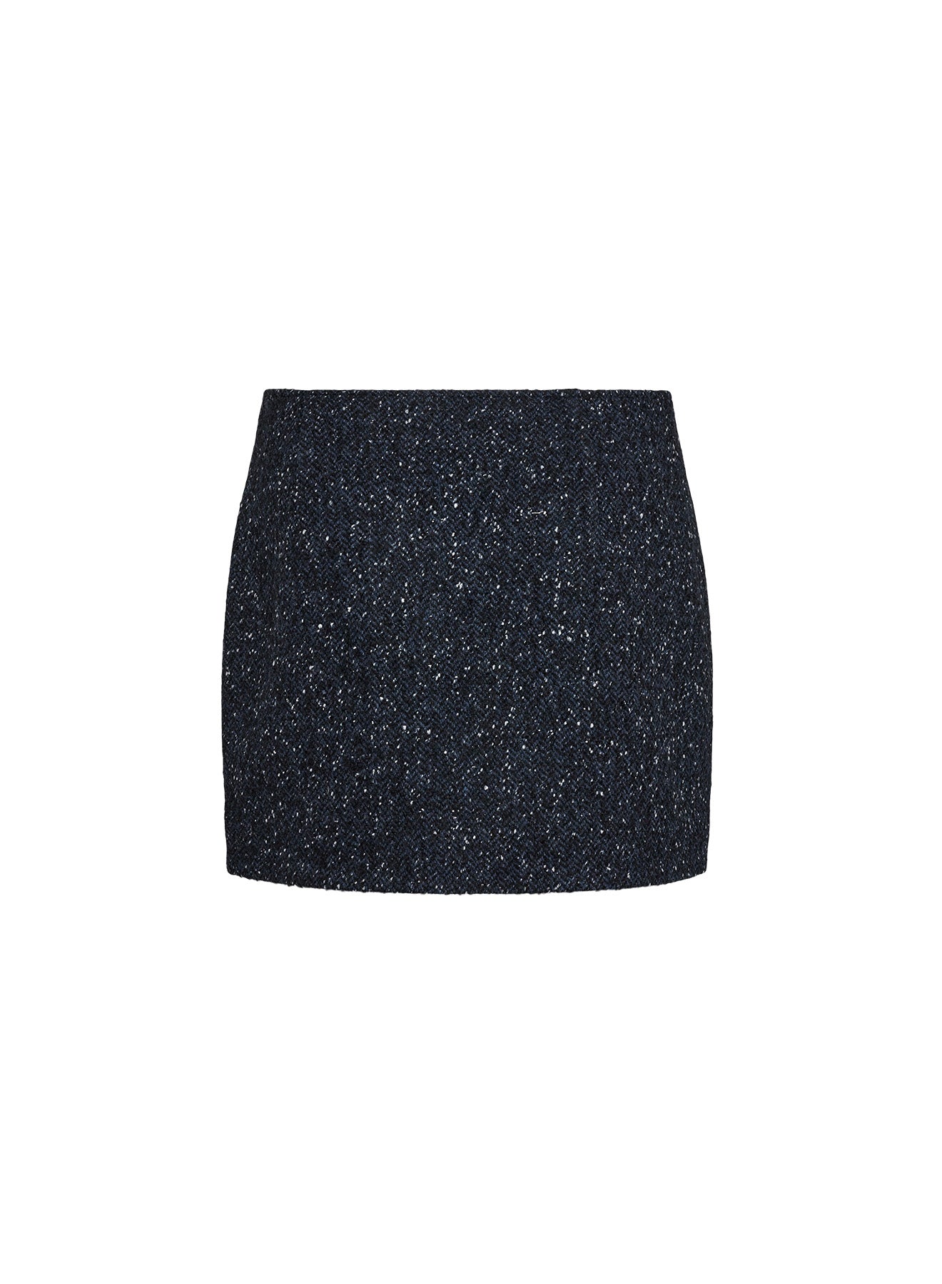 Amalia Skirt - Navy Bouclé Herringbone