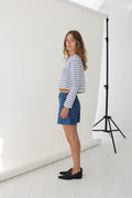 Stacy Blouse - White/Blue Stripe