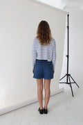 Stacy Blouse - White/Blue Stripe