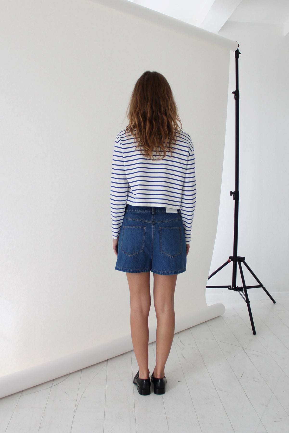Stacy Blouse - White/Blue Stripe