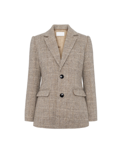 Brook Check Blazer - Taupe Herringbone