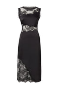 Desire Lace Trimmed Cut Out Midiklänning - Svart