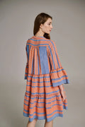 Ella Midi - Orange/Blue