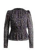 Dina Blouse - Navy Dahlia Print