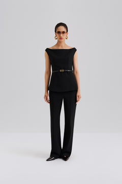 Diora Half Off Shoulder Top - Black