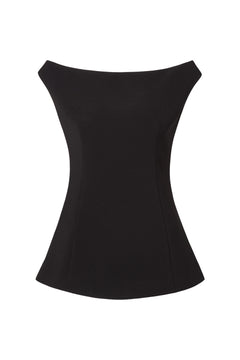 Diora Half Off Shoulder Top - Black