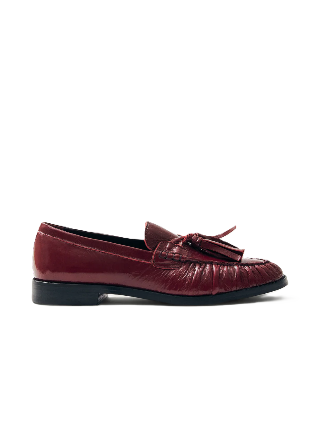 Marietta Onix Leather Loafers - Vinröd