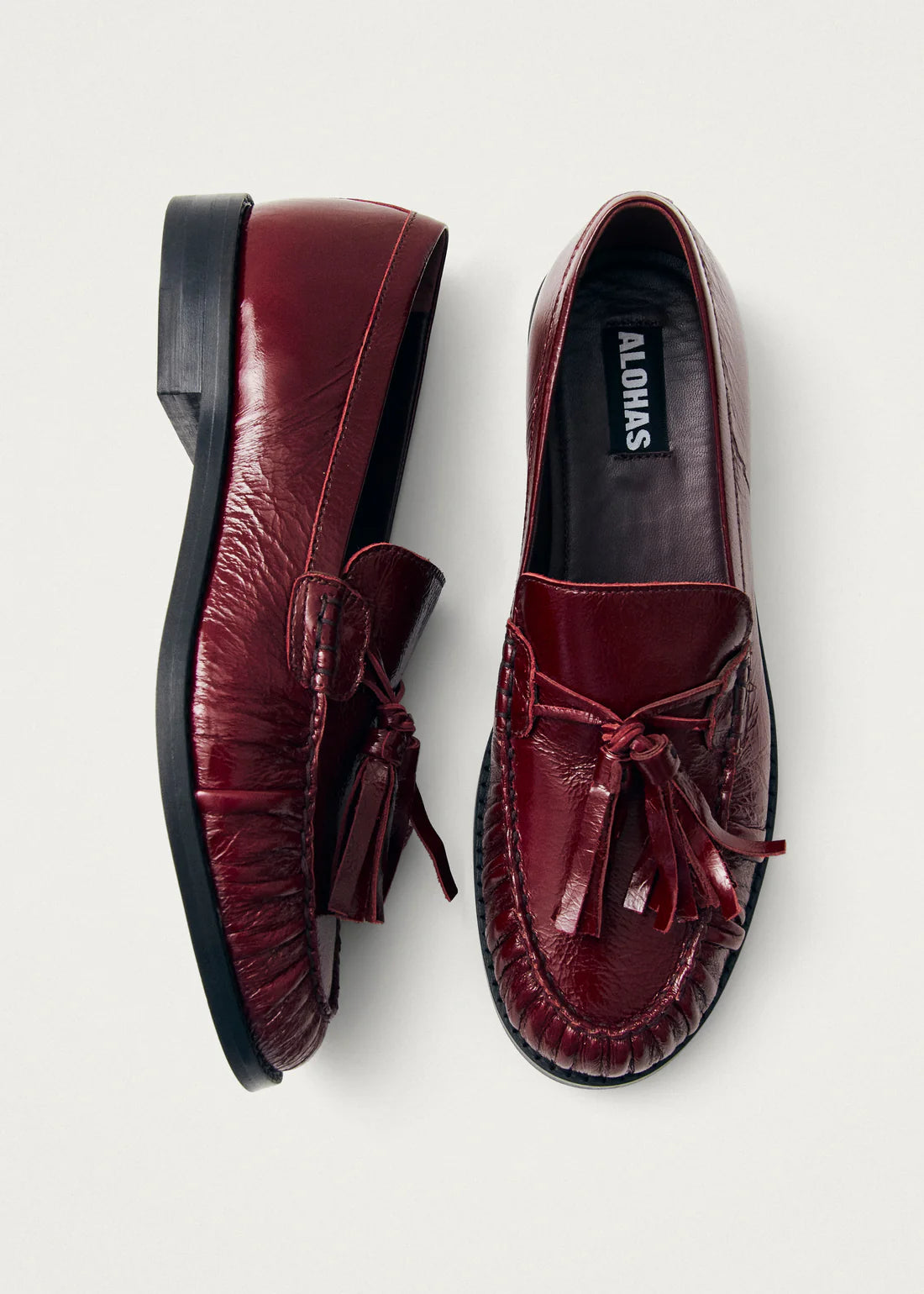 Marietta Onix Leather Loafers - Vinröd