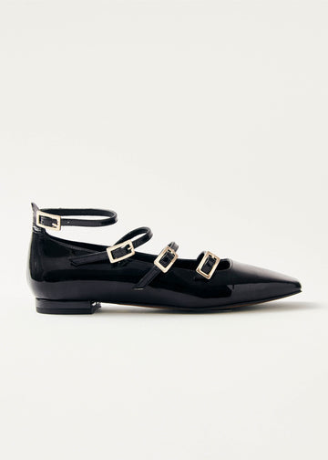 Luke Onix Leather Ballet Flats - Svart
