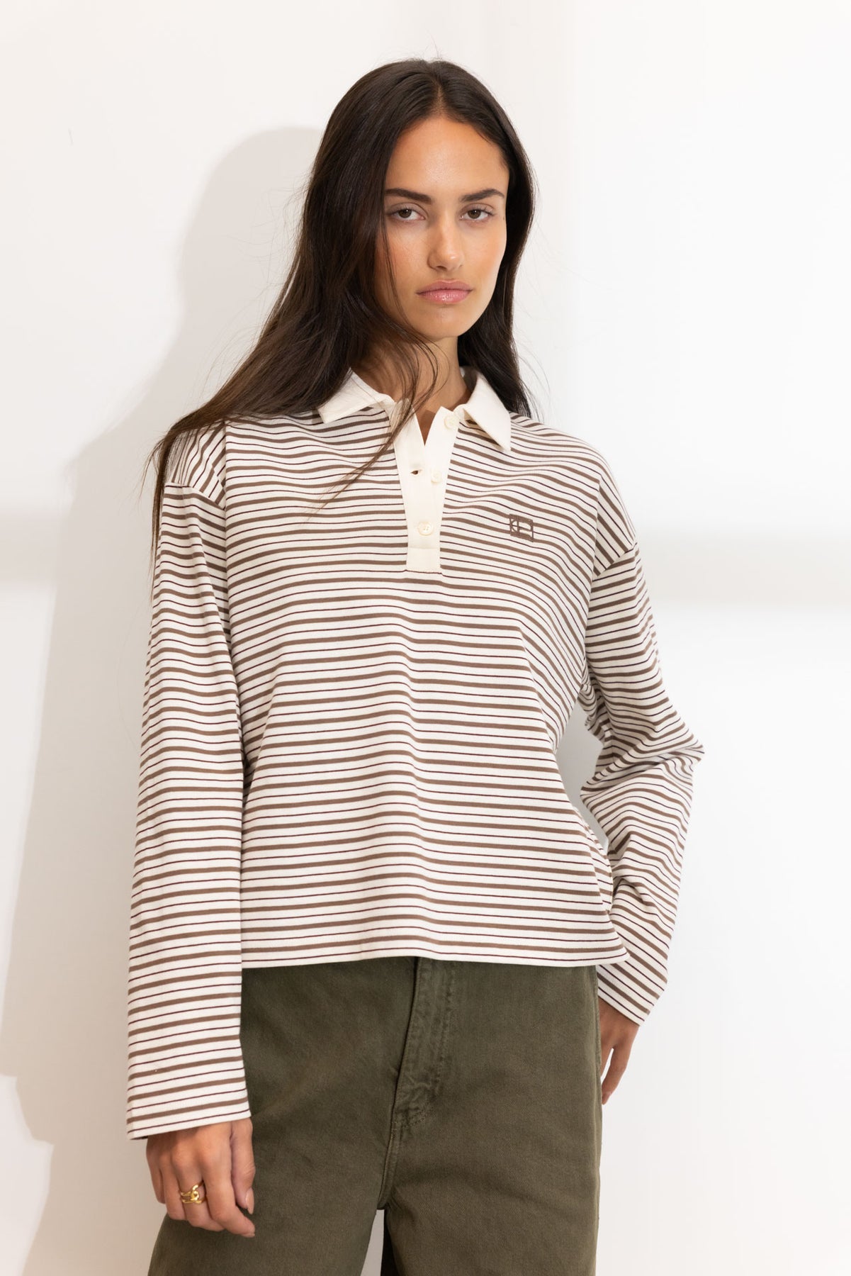 Elmer Polo Shirt - Brun Randig