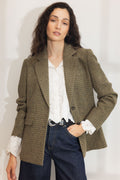 Brook Houndstooth Blazer - Grön houndstooth