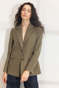 Brook Houndstooth Blazer - Grön houndstooth