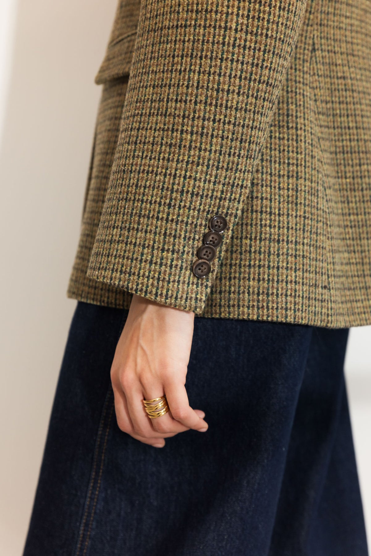 Brook Houndstooth Blazer - Grön houndstooth