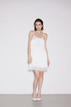Fringe Dress - White
