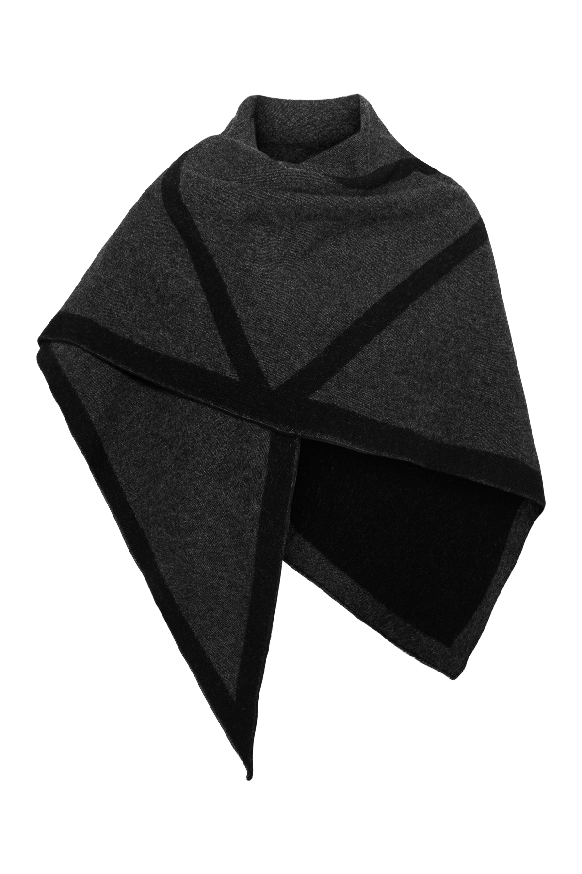 Triangle Scarf Merino - Charcoal / Volcano
