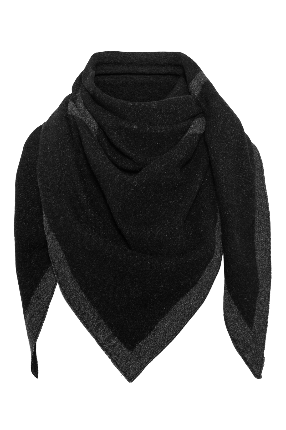Triangle Scarf Merino - Charcoal / Volcano